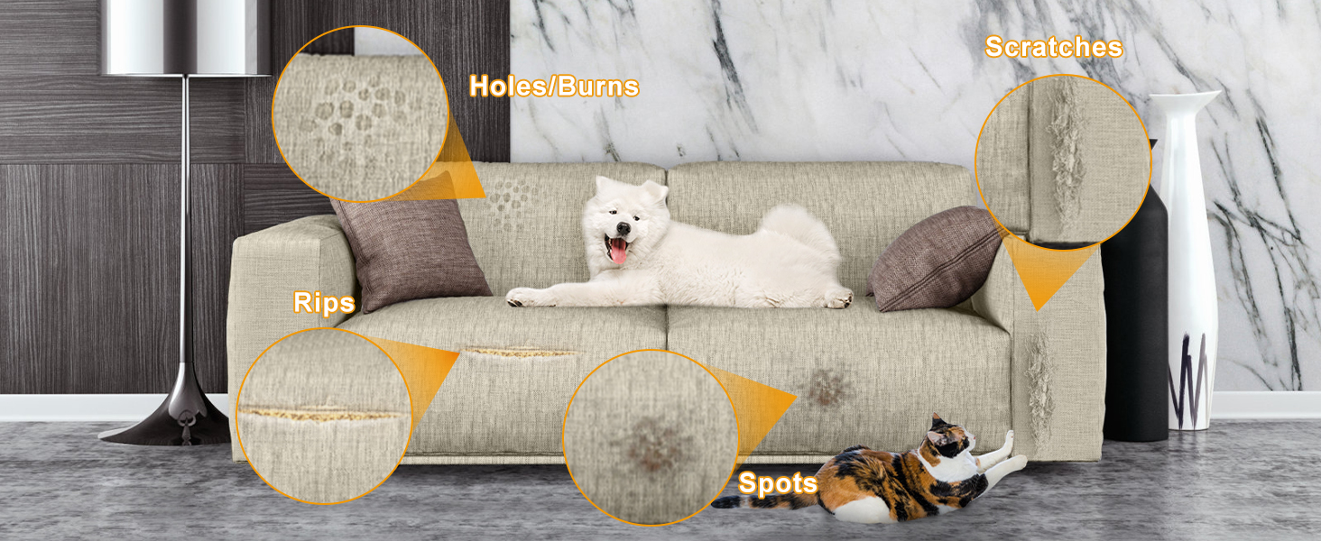 Fabric Repair Patches, SelfAdhesive Linen Fabric Patch,8x11 inch 2pcs