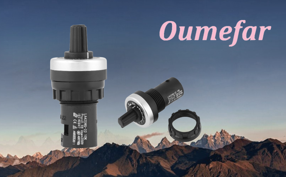 Oumefar 10k Panel Mount VSD VFD Potentiometer Screw Type Terminals