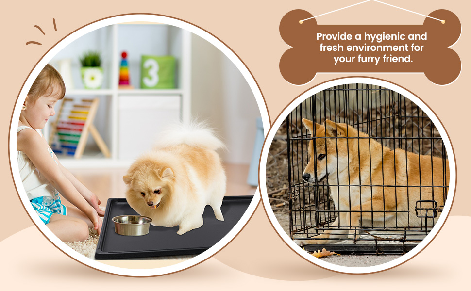 Cunno 2 Pcs Replacement Dog Crate Pan Dog Crate Tray