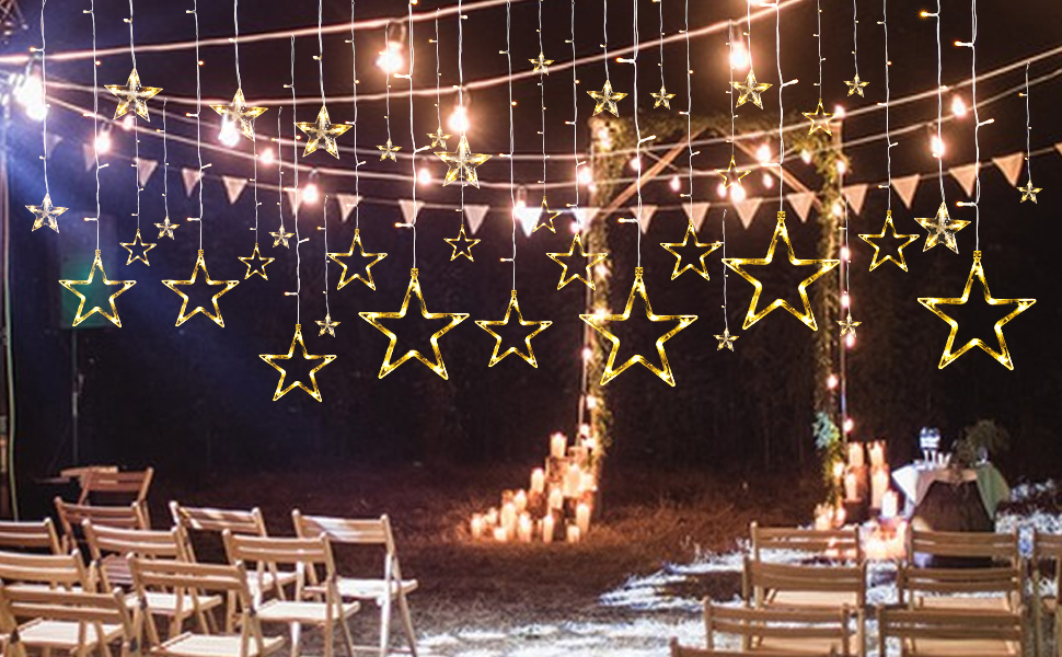 138 LED Star Curtain Lights