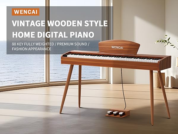 1品限り❤️WENCAI 電子ピアノ 88鍵盤 木製 3本ペダル MIDI端子対応 Amazon.com: WENCAI 88 Key Fully Weighted Electric Piano
