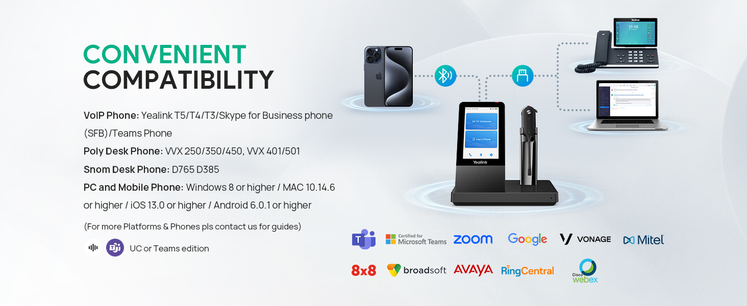 Yealink DECT wireless headset WH67
