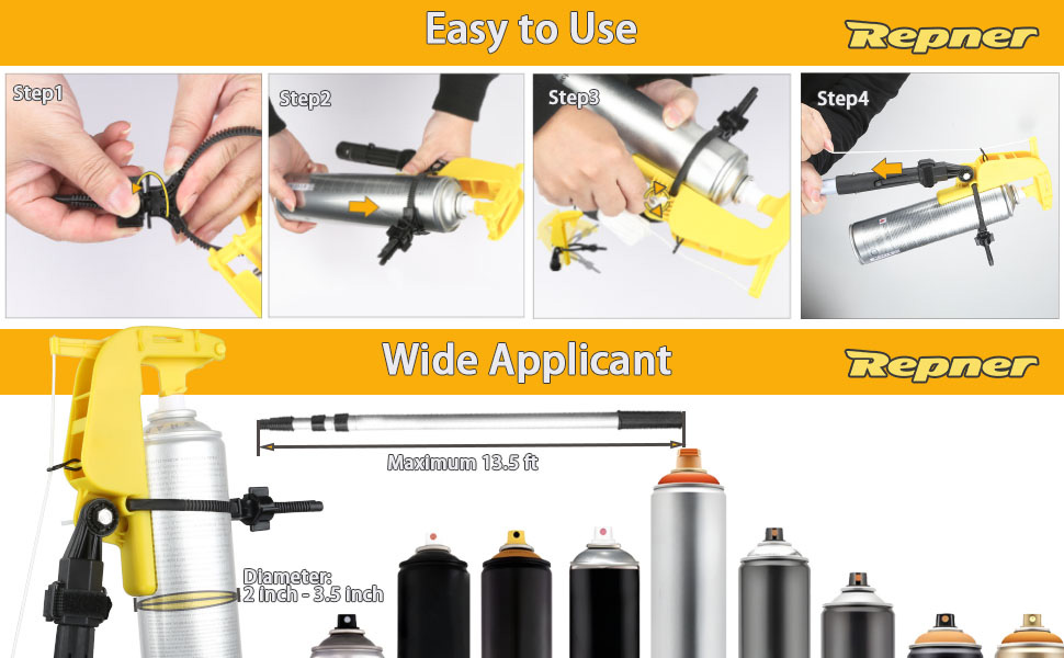 Spray Can Extension, Adjustable Spray Paint Extension Pole