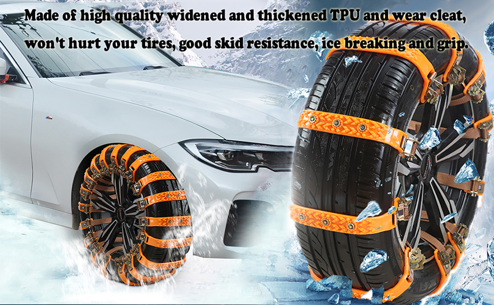 Snow chains, car universal Adjustable emergency thickening snow tire chain Winter