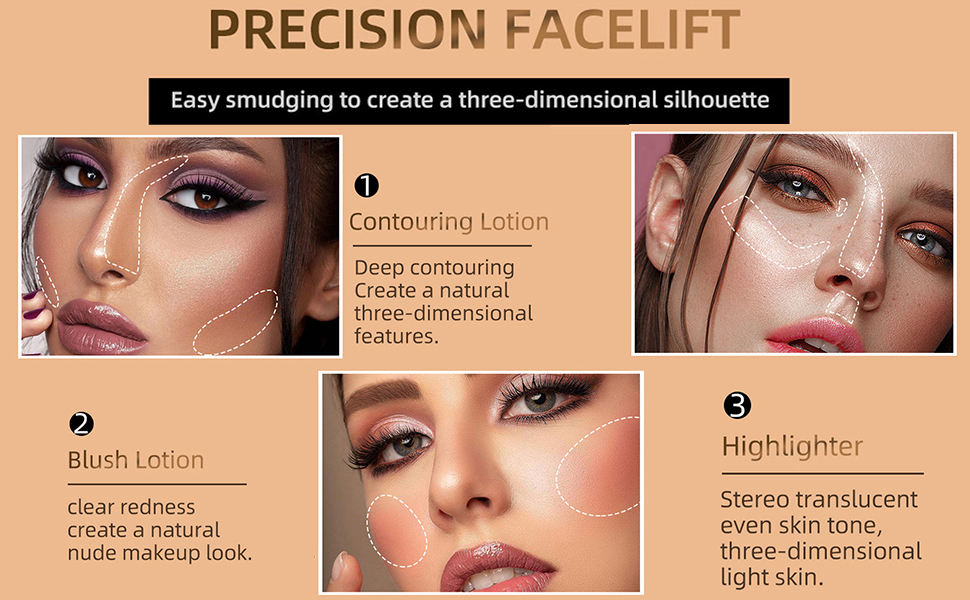 4 Pcs Contour Beauty Wand, Liquid Face Concealer Contouring Highlighter