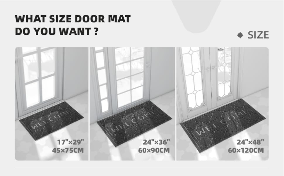 Color&Geometry Indoor Outdoor Mat, 17"x29" Black Grey