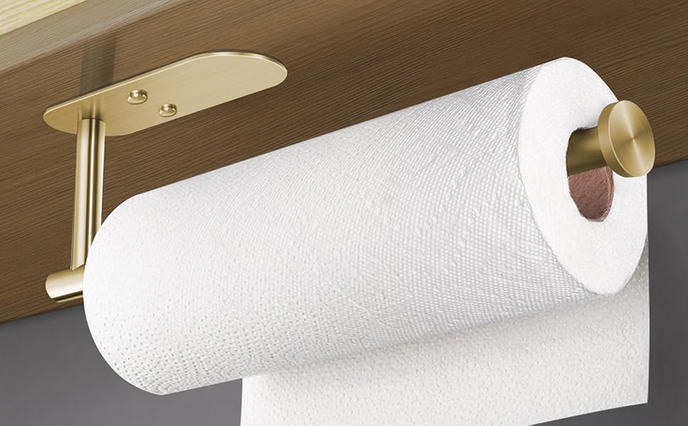 HUFEEOH Adhesive Paper Towel Holder, Paper Towel Roll Holder Under