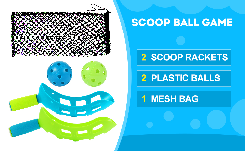PULEEBO Scoop and Toss Set Outdoor Toys for Kids with 2