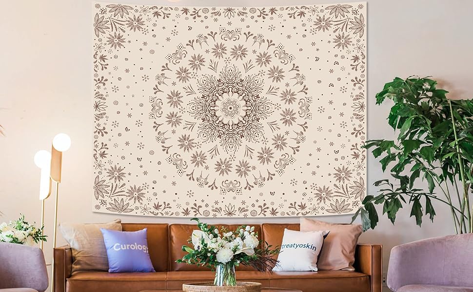 Boho Floral Mandala Tapestry
