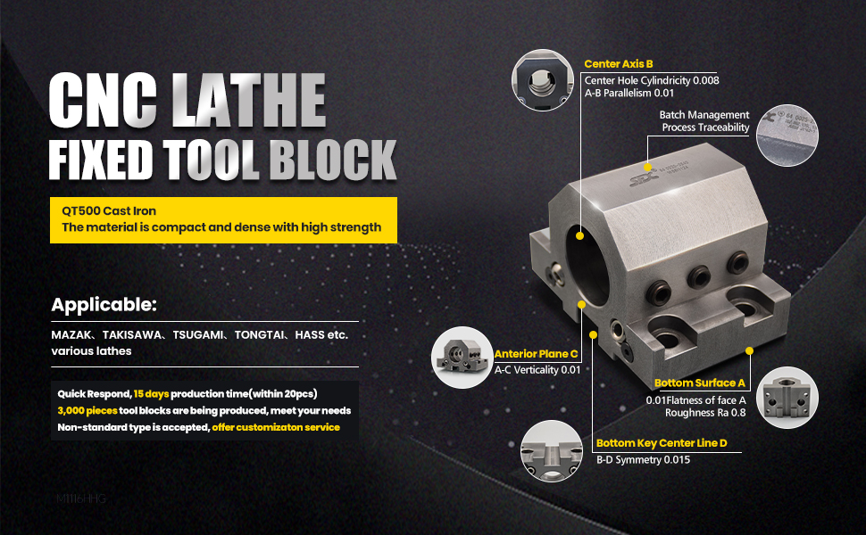 CNC Lathe Tool Turret Tool Block Lathe Mounting Blocks & Block Tool Holders Internal Coolant fit