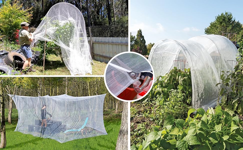 POYEE ガーデンネット ファインメッシュ 10フィート x 50フィート white-n-a-tomato-cages-