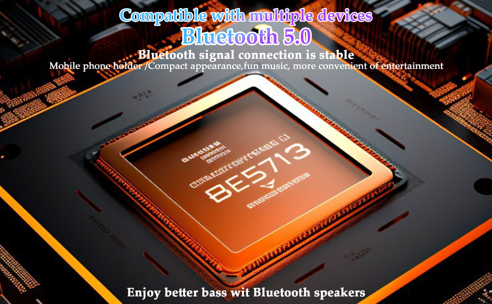 Bluetooth Speaker with Cell Phone Stand,Bluetooth Audio Power Phone Holder