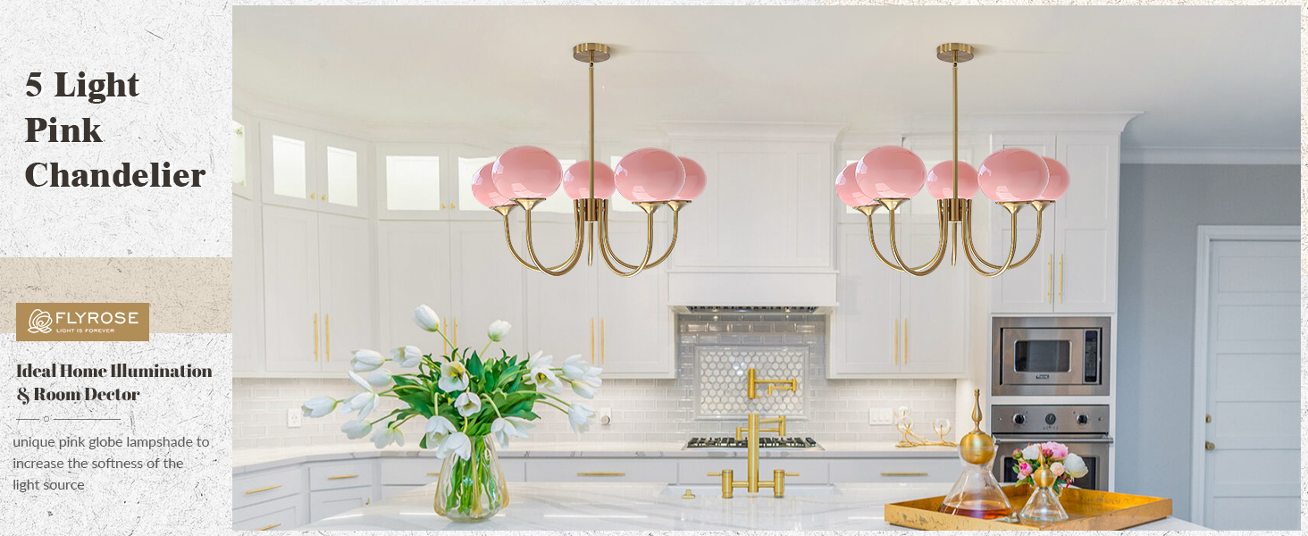 Pink Glass Ceiling Light