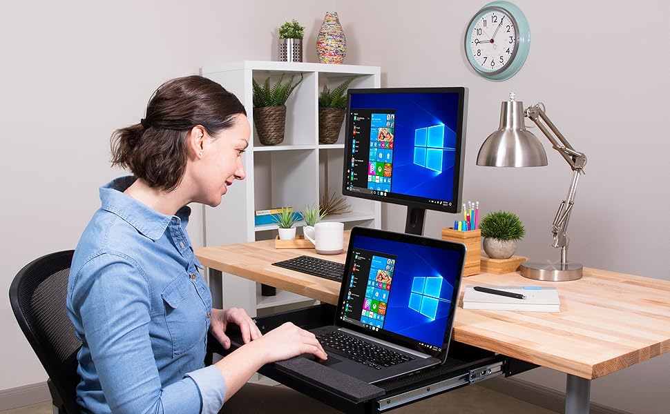 Penn Under Desk Laptop Drawer, Lockable, for 550mm/20 Inch