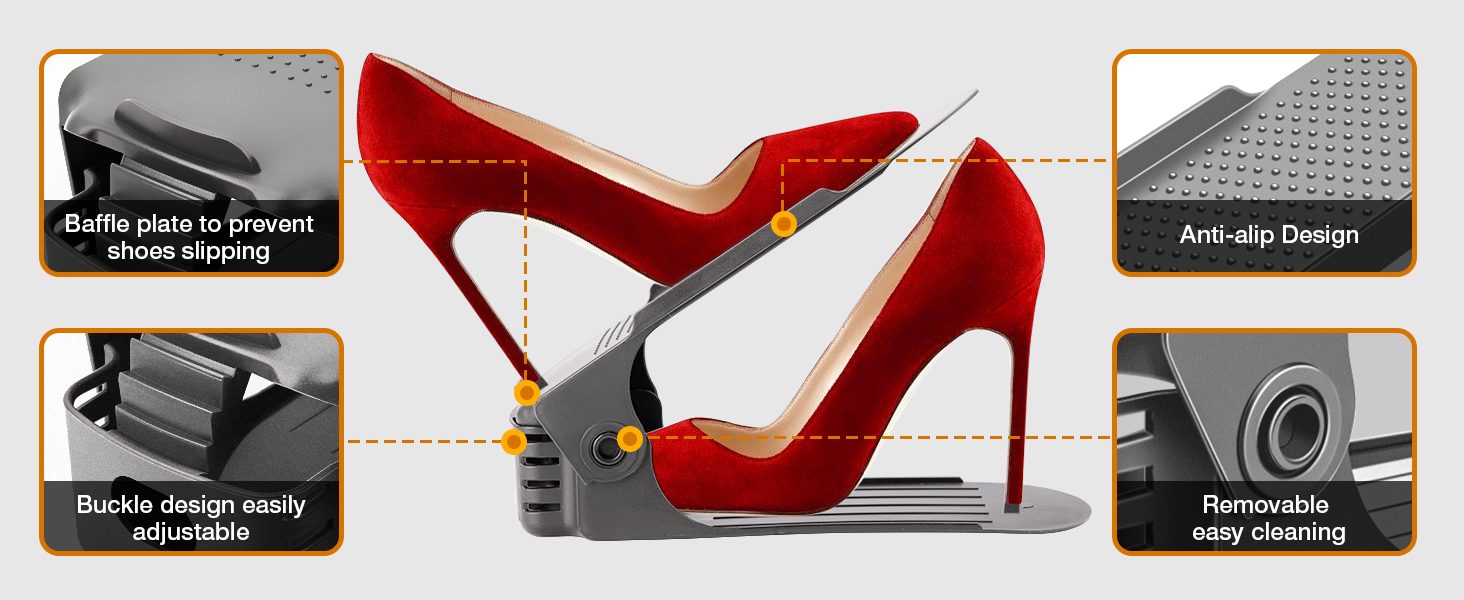 Neprock Shoe Organizer for Closet, Shoe Storage Organizer