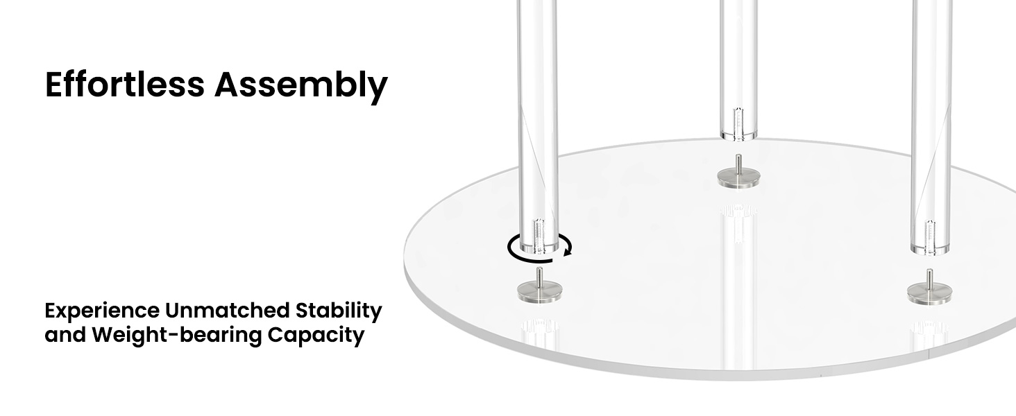 GOIOOIA Acrylic Coffee Table Round 23.62" D X 23.62" W X