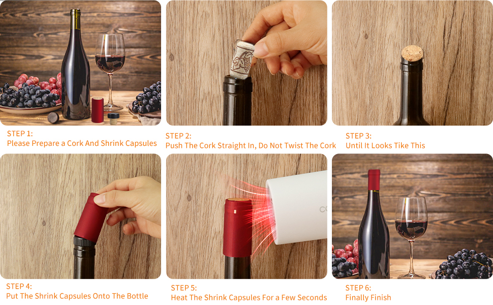 200 Pack Wine Bottle Corks and PVC Heat Shrink Capsules, 100 PCS Natural Wine Corks