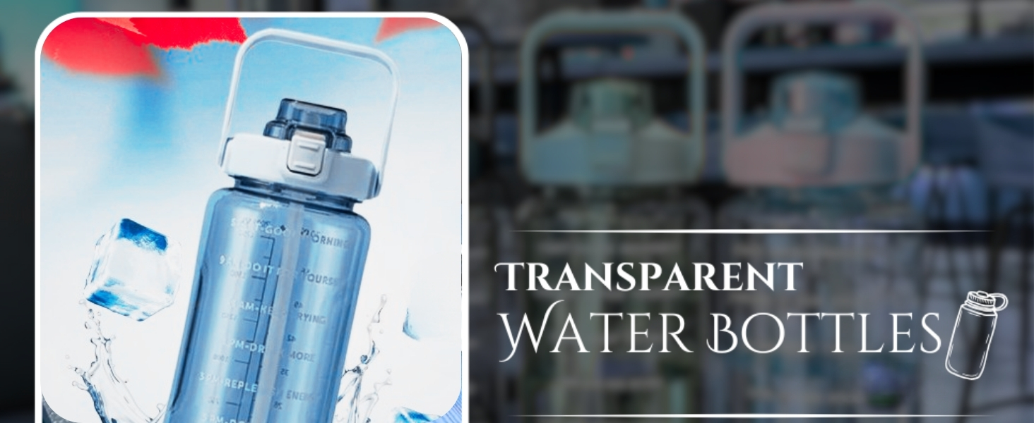 REFULGIX Set of 3 Transparent Water Bottles