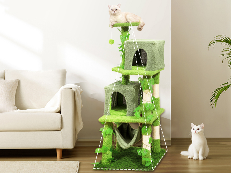 Cat Tree for Indoor Cats, 50.3in Tall Cat Tower with Condo