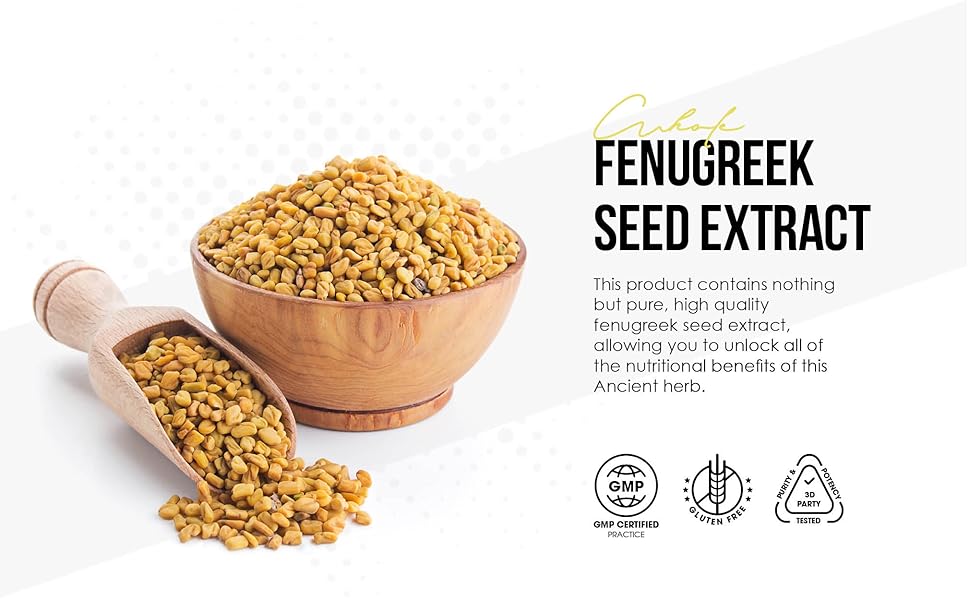 Whole Fenugreek Seed Extract 1200mg High Strength 50 Saponins