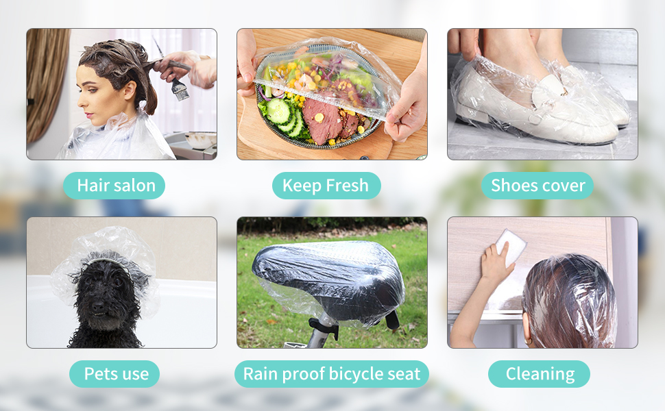 GCQQ 100Pcs Disposable Shower Caps, 45CM Shower Cap, Shower Caps for