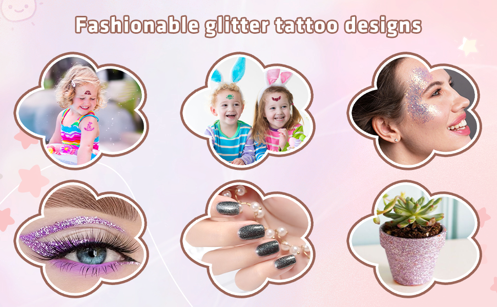 glitter tattoo set kinderen