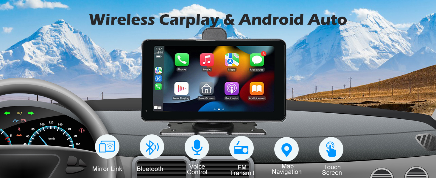 wireless carplay screen for car
