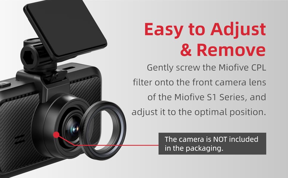 Miofive Dash Cam CPL Filter, 34MM AntiGlare Circular