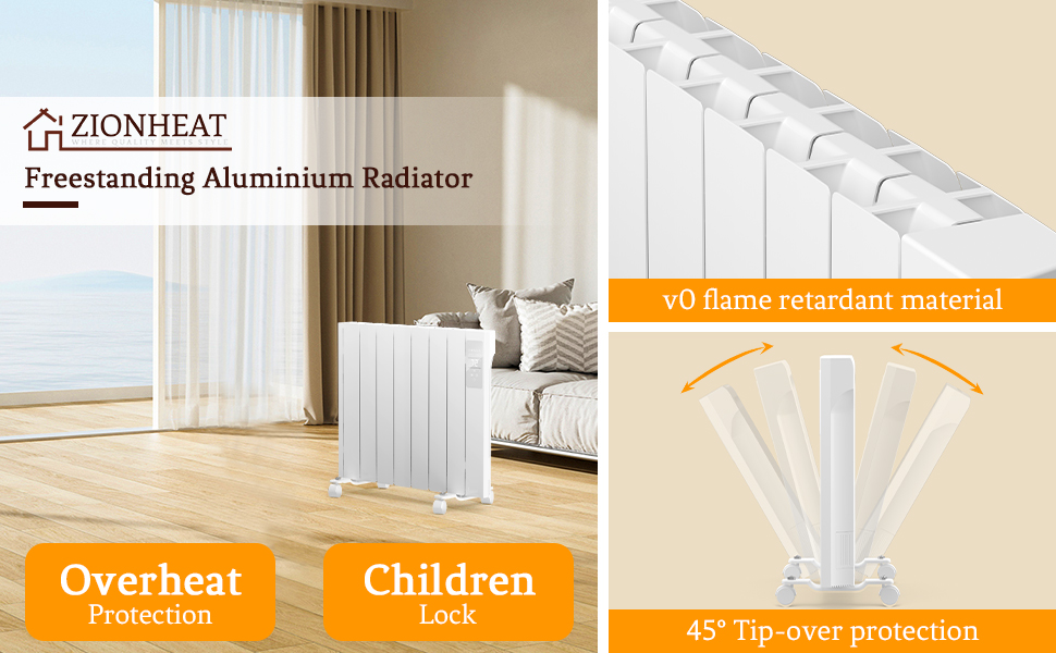 ZIONHEAT 1500W Panel Heater Electric Wall/Freestanding