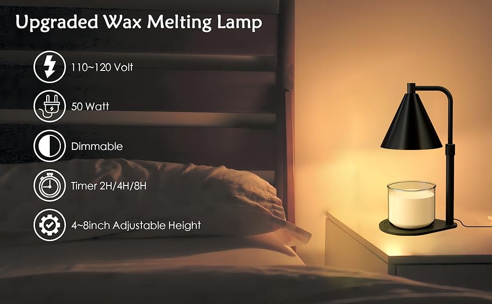 Tivleed Candle Warmer Lamp Dimmable Light Black Electric