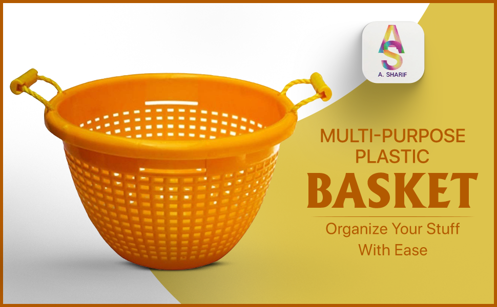 A. SHARIF™ Round Sona Unbreakable Plastic Basket with Handle