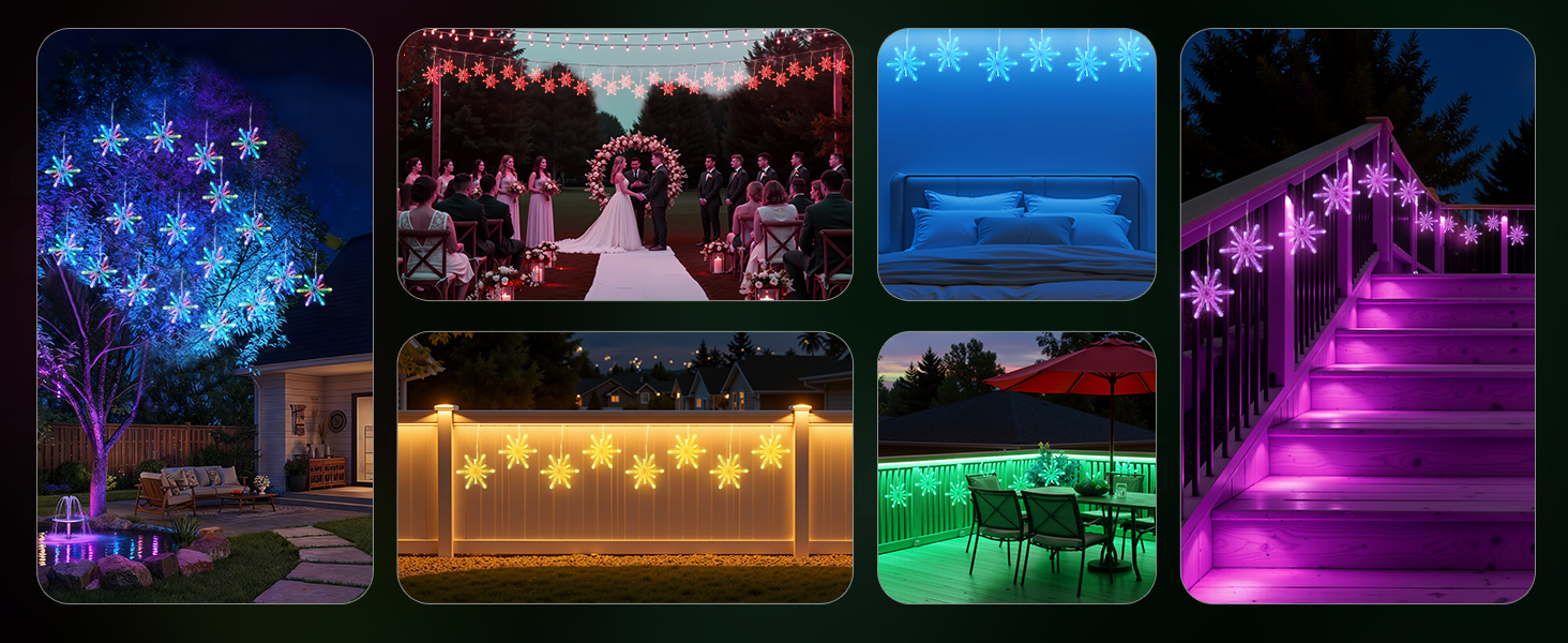 led snowflake lights outdoor