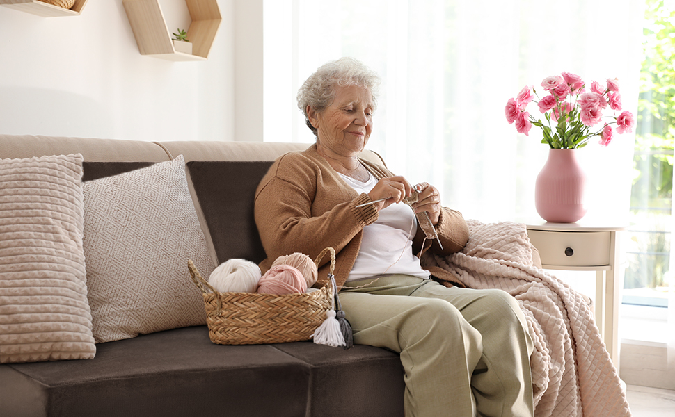 HOMBYS Memory Foam Recliner Cushion for Elderly, 20x20x4