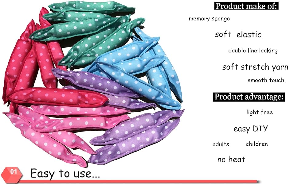 40 pieces soft sleep hair rollers pillow sponge rollers