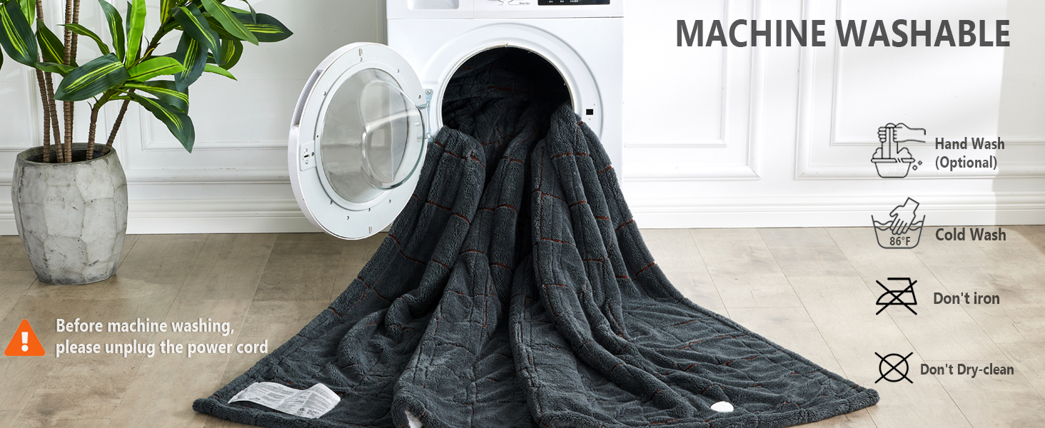 Rousp Heated Blanket Full Size Soft Jacquard Shaggy Sherpa