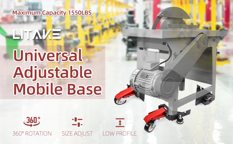 Mobile Base, Litake Adjustable Mobile Tool Base 470LBS LoadBearing