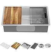 DELTA FAUCET 95B932-32S-SS Lorelai Workstation Kitchen Sink Undermount Stainless Steel Single Bow...