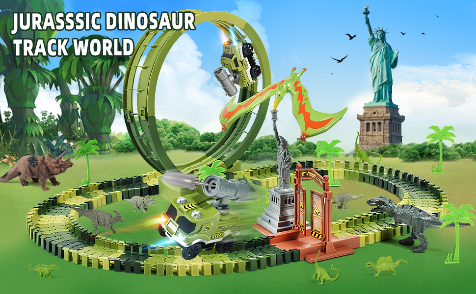 dinosaur toys race track