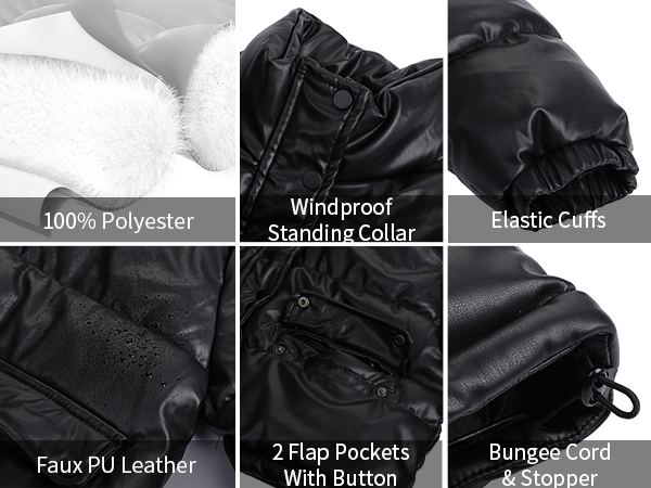 Xsylxgc Cropped Puffer Jacket Women Shiny Faux Leather