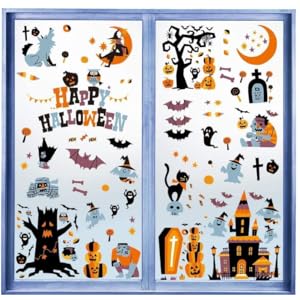 Amazon.co.jp: LOKIPA ハロウィン 飾り 静電ステッカー 剥がせる