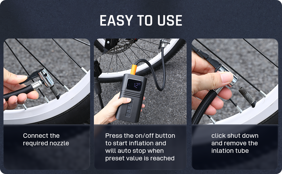 RYSEAB Tire Inflator Portable Air Compressor for Car Tire, [Cordless