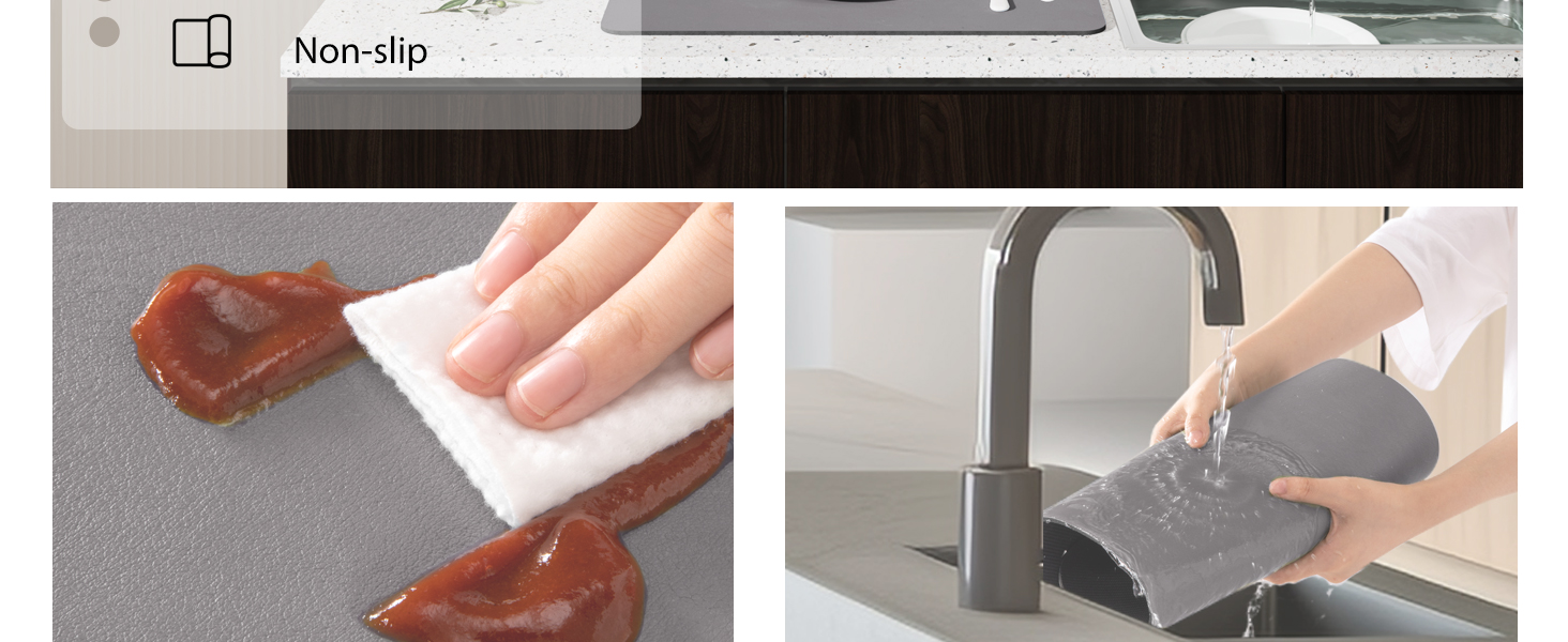 ZEAVOLA Dish Drying Mat for Kitchen Countertops,Absorbent