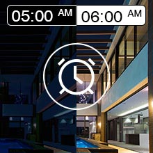 Serie von drei nächtlichen oder schwach beleuchteten Innenaufnahmen, die architektonische oder innenarchitektonische Elemente zeigen.