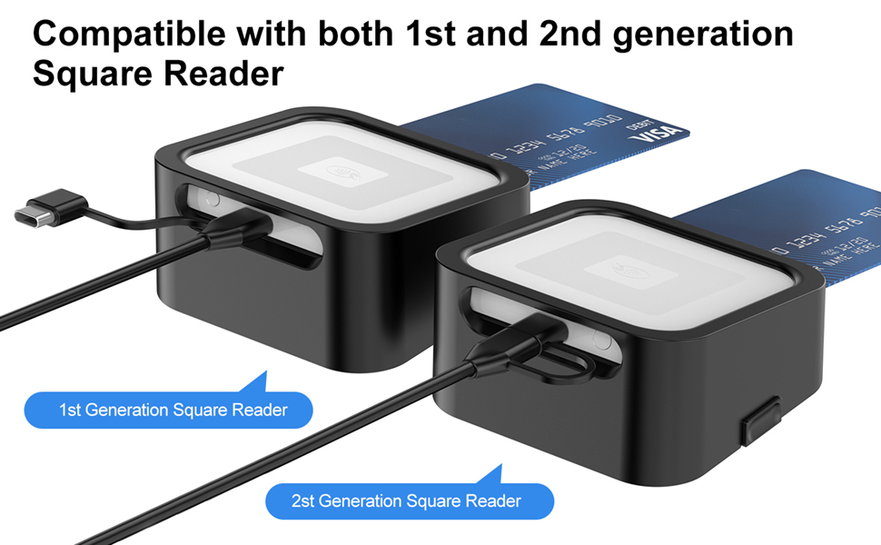 ROUNKIN Credit Card Dock for Square Reader 1st and 2nd