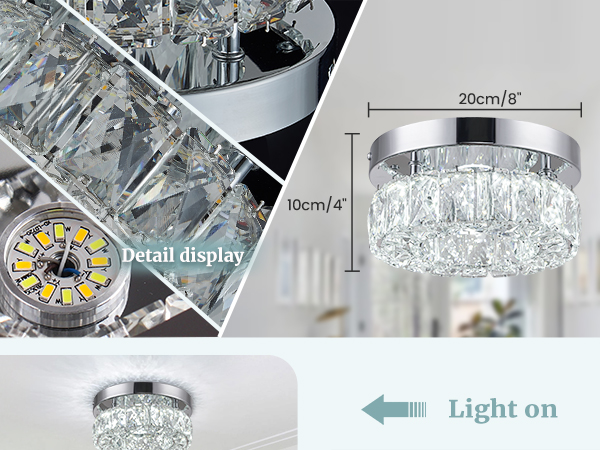 ミニシャンデリア　サンティエ　Scintiller 7.9 Inch Modern Mini Crystal Chandelier LED Flush Mount