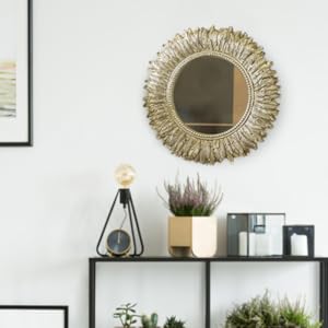 Marco Paul Modern Round Shaped Feather Mirror