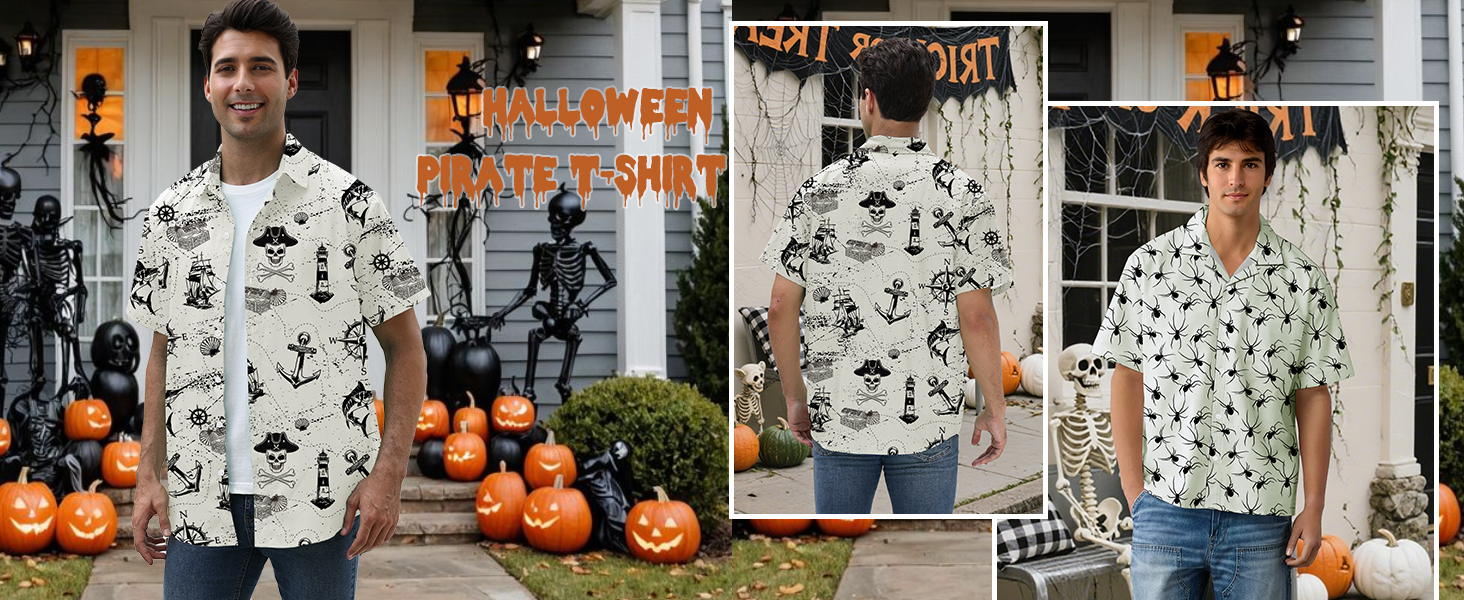 Halloween pirate shirt men