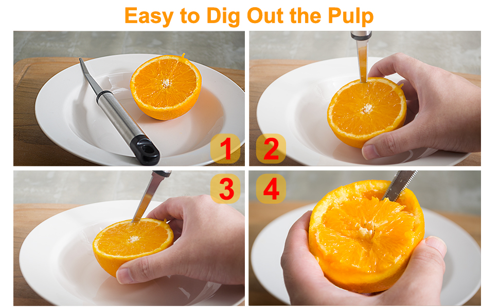 Grapefruit Spoons and Grapefruit Knife, 4 pcs Stainless