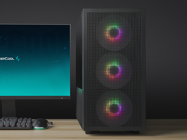 DeepCool CH560 ATX PC Case High-Airflow Hybrid Mesh/Tempered Glass Side Panel