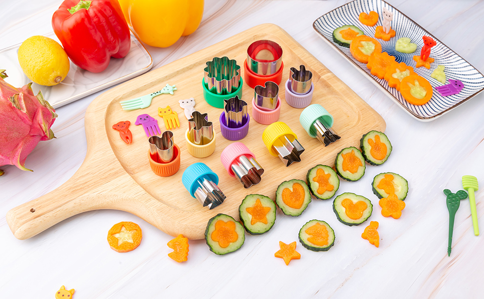 Fruit Cutters Shapes Vegetable Cutter for Kids 24 Pcs, Nifogo Mini